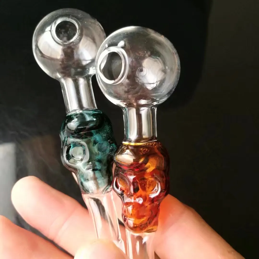 High quality color skull scrub mouth straight pot , Wholesale glass bongs, glass hookah, smoke pipe accessories