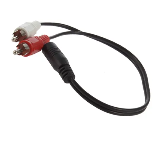 Utile blindé 3,5 mm F 1/8 stéréo femelle Mini Jack vers 2 mâle RCA 2RCA adaptateur M stéréo Audio Y adaptateur câble AV