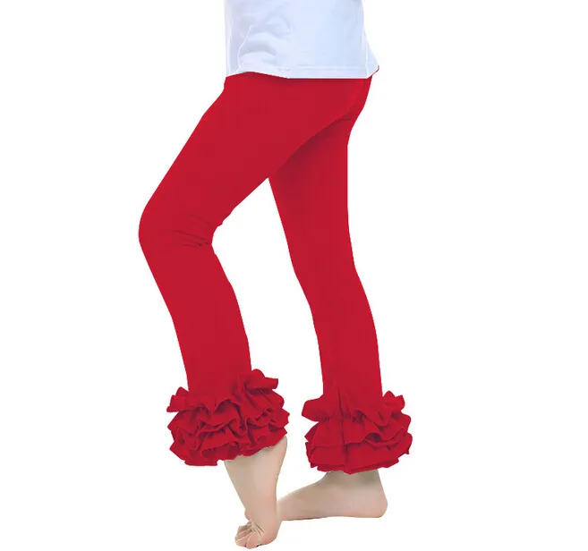 Leggings con volant bambina bambini piccoli con 3 leggings con volant neonata nuovi arricciati pantaloni in cotone eleganti bambini