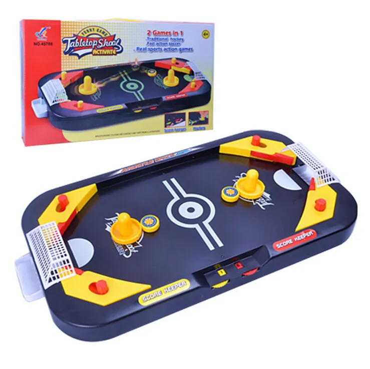 Ne pas enfants jouets jeu de société Mini Bureau hockey Table de football 2-en-1 Puzzle Paternité Jeux multijoueurs