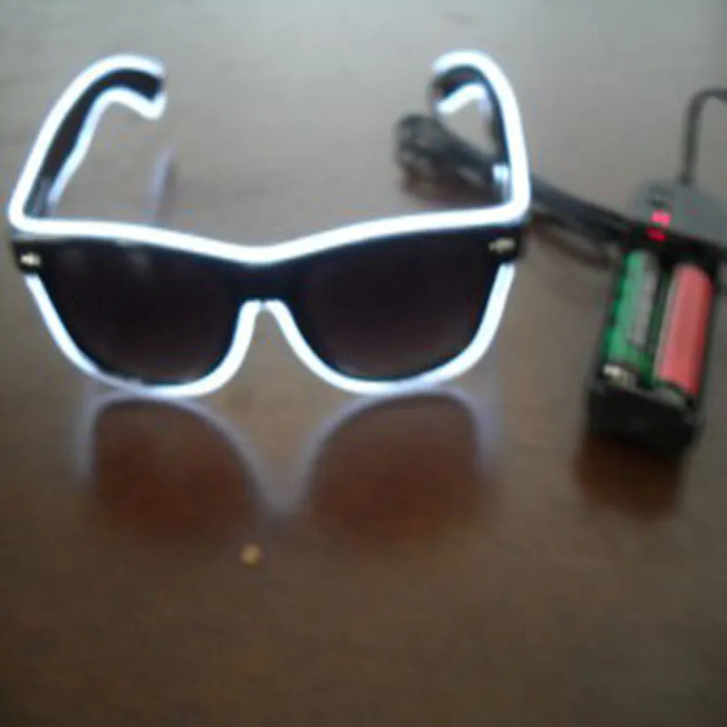 Super Brightness And High Quality Red Color El Wire Neon Light Glasses With Dc3v Battery Inverter