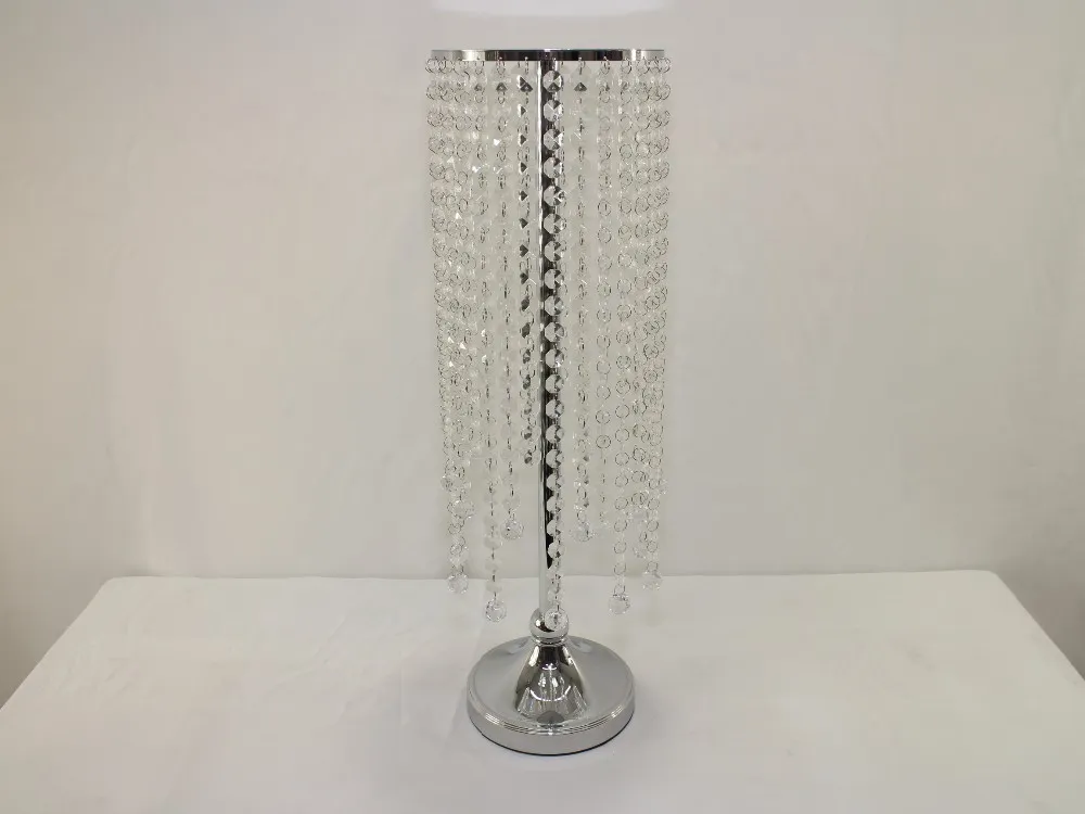 Bröllop Acrylic Crystal Table Flower Stand Wedding Centerpiece Party Landelier, Bröllopsdekoration