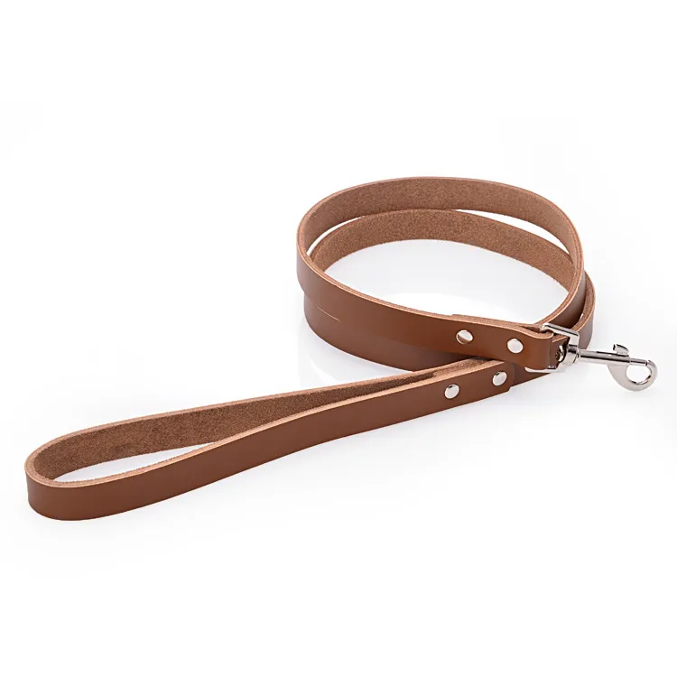 Stevige lederen hond leiband echt koeienhuid leer voor katten kleine medium grote honden Duurzame koeienhuid leash support lederen hondenhalsbanden harnas