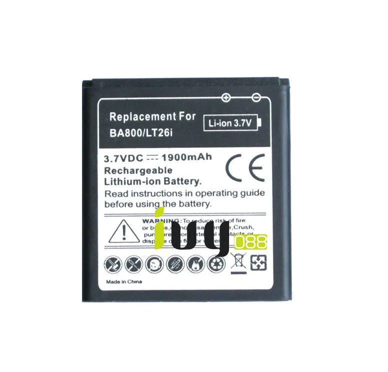1900mAh BA800 Replacement Battery For Sony Xperia V S Nozomi ARC HD ...