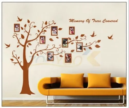 hot 94AB 180x250cm XXL brown fashion classic memory tree wall stickers home decor wall decal JM7194AB