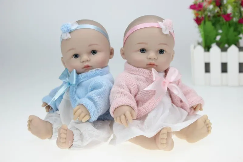 Bamboletta rinata realistica da 8 pollici Mini realistica in vinile pieno artigianale regalo di Natale bambini appena nati