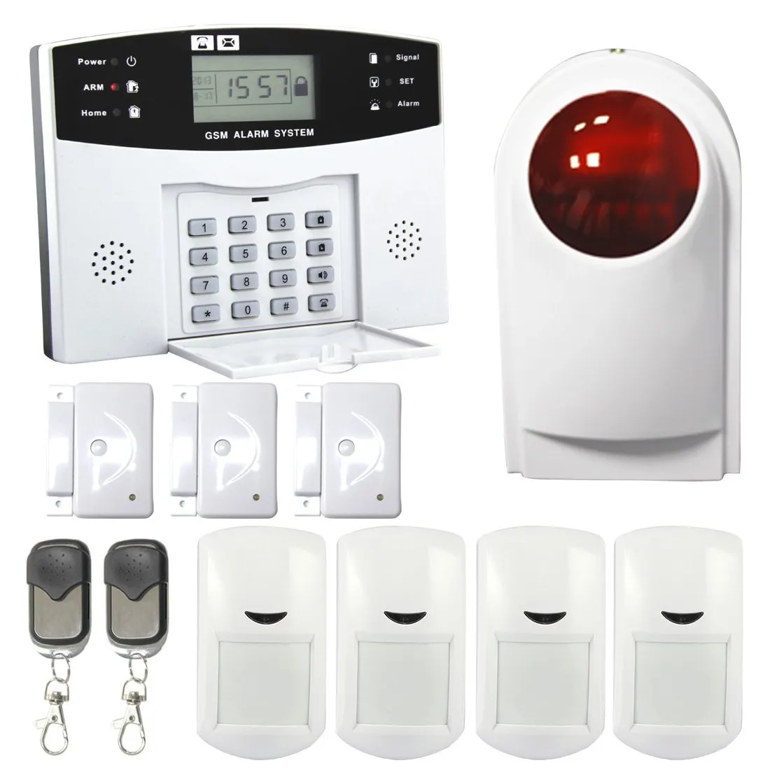 Safearmed® Alarme de sécurité GSM Système d'alarme sans fil Smart Security GSM avec sirène extérieure sans fil