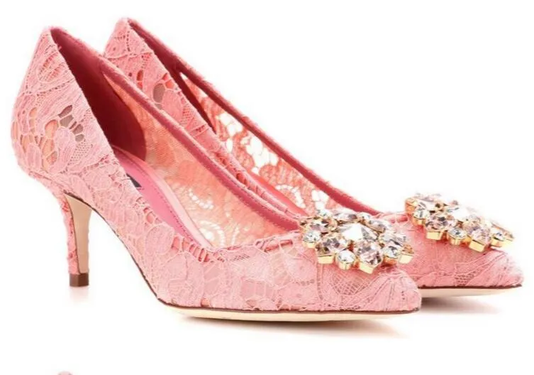 Elegant Beautiful Vogue Lace and Sheepskin Simple Style 6 cm & 8.5 cm High Heels Wedding Bridal Shoes