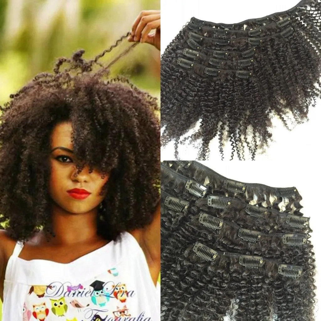 2015 nova vinda virgem mongol cabelo humano 4b / 4c afro crespo kinky curly em extensões de cabelo para mulher negra