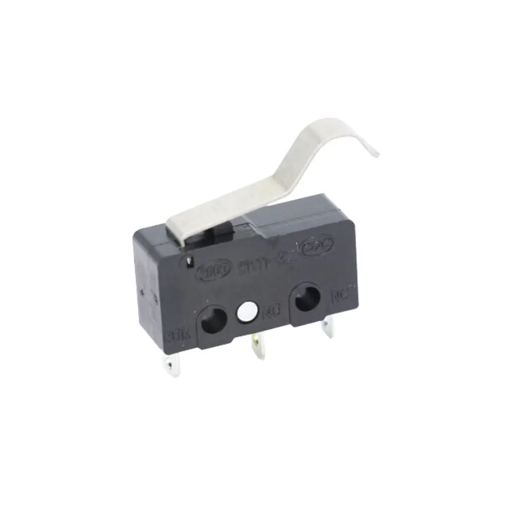 10-stcs 3PIN Limiet Switch Curved Handle N/O N/C 5A250V KW11-3Z Mini Micro Switch Originele verkoop Elektrische schakelaars Koperen Pin Silver Contact