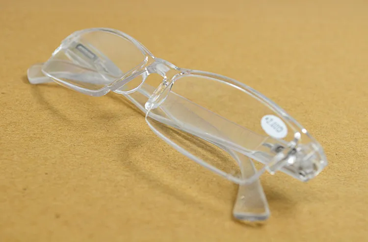 New Retro Transparent Clear Ultra-light Reading Glasses Plastic Rimless Presbyopia For Women Men 204c