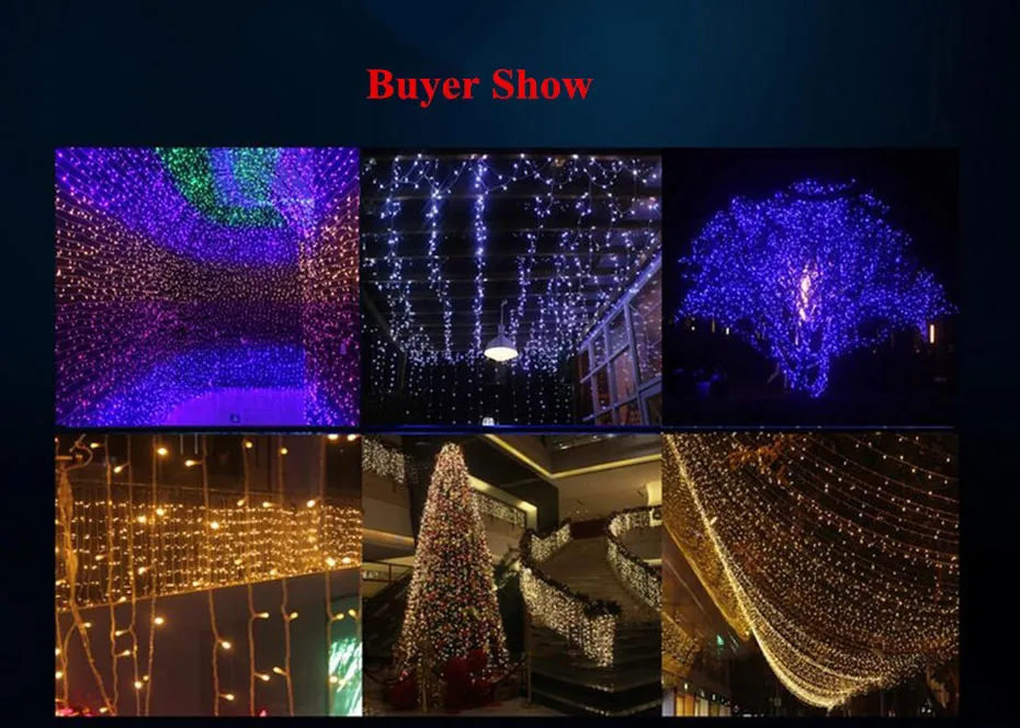 Led XMAS Christmas Lights 10M 100 LED 220V 110V EU/US Plug Waterproof String light For Christmas Party Wedding Fairy DHL