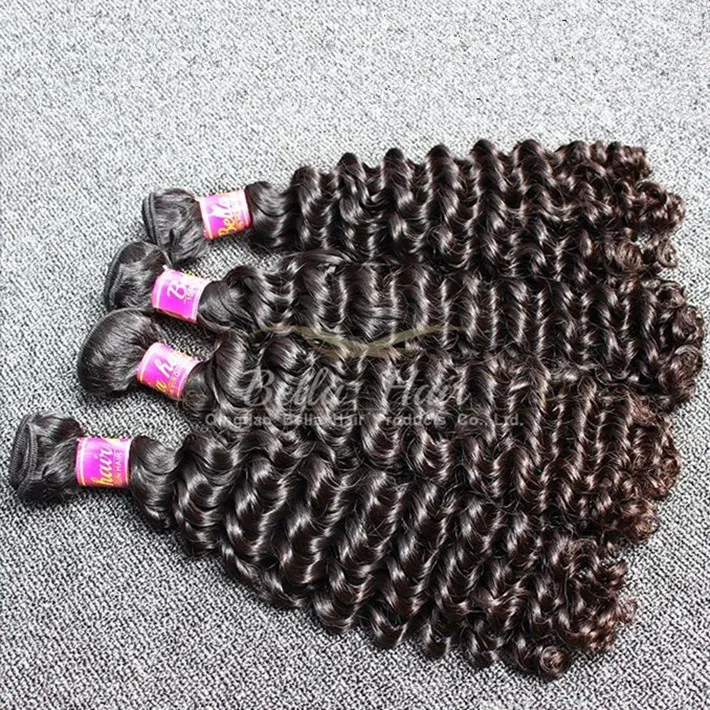 wholesale 9a extensions malaisiennes 1024 tissage humain 10pcs / lot couleur naturelle vague profonde trame de cheveux