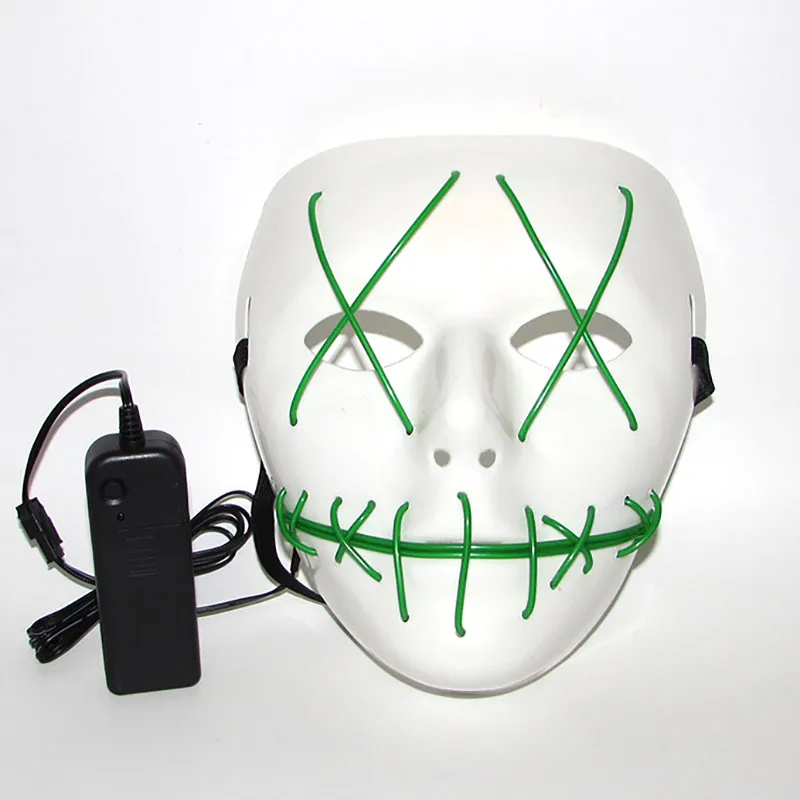 Led Halloween Ghost Masks The Purge Movie EL Wire Glowing Mask Masquerade Maschere a pieno facciale Costumi di Halloween Regalo feste WX9-57