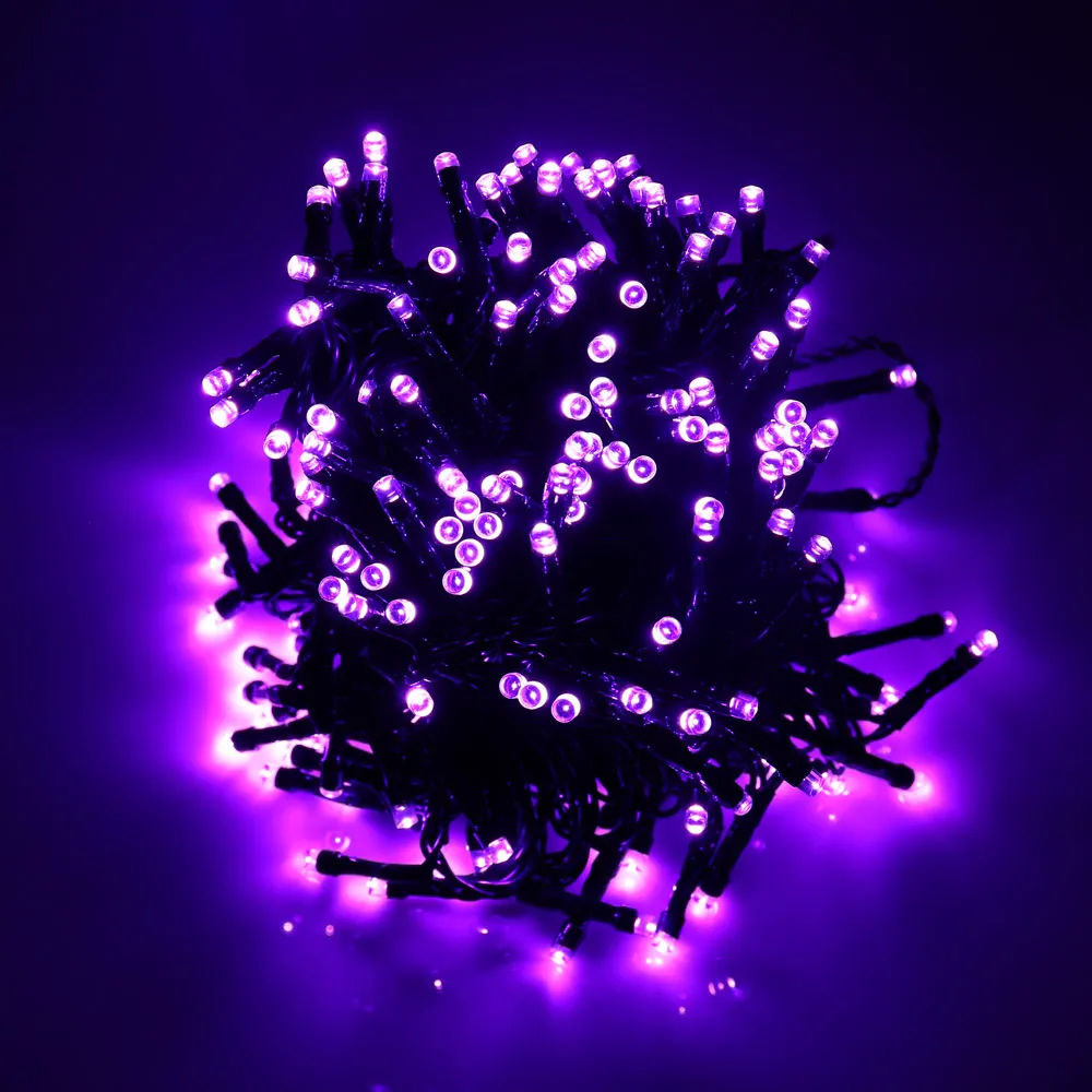 22m 200 LED Solar String Fairy Lights Vattentät Solar Power 8 Modes 7m 12m Solljus för jul Halloween Garden Decoration