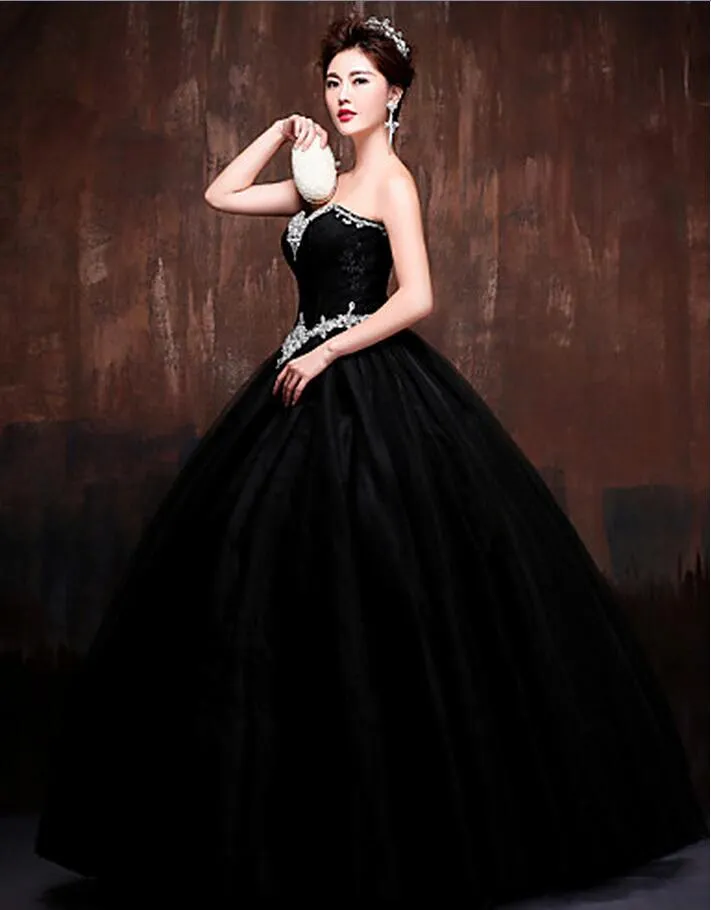 Ball Gowns Long Black Yellow Quinceanera Dresses Sequins Beaded Sweetheart Bodice Corset Prom Dress Sparkly Pageant Dress