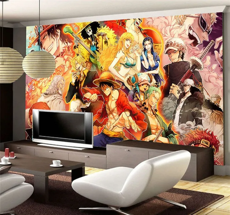 Papier peint Anime ONE PIECE Manga Cartoon Wall Chambre d'enfants mural  personnalisé pour salon chambre décoration murale-Custom size