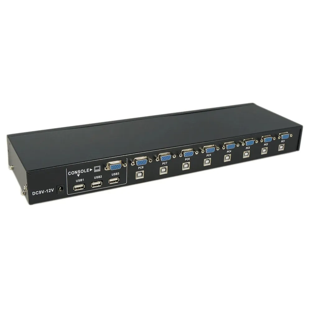 8 Port USB 2.0 KVM Switch Control Multiple PCs With One Keyboard, Mouse ...