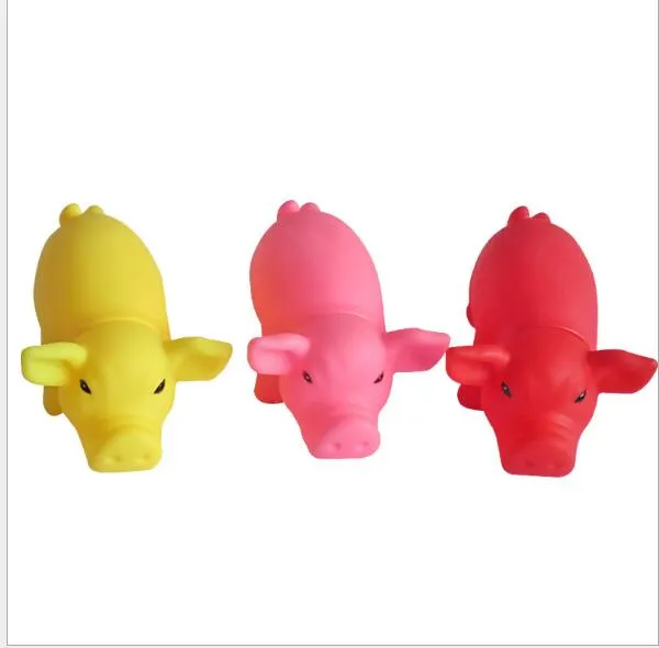 Pet Dog Chews Toy Guma Sound Pig Śmieszne Surling Pigs Cute Squeeze Toy Bath Swim Swim Screaming Pig