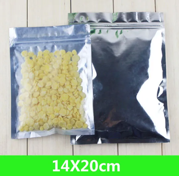 nieuwe 14x20cmaluminiumfolie doorzichtige hersluitbare kleprits plastic retailpakket pack bag ritsslot tas retail packaing