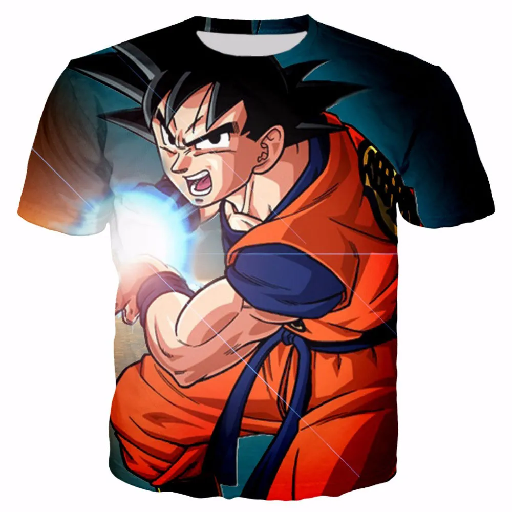 Мужчины Black Tees Vintage Anime Dragon Ball Z Kid Goku 3D футболка Мужская галактика Печать футболки Повседневные футболки Топы