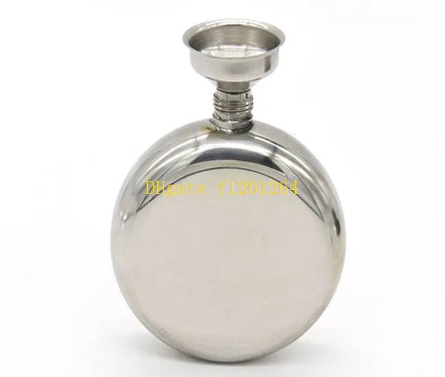 50 pçs / lote Frete Grátis Atacado 5 oz 5 oz Rodada de Aço Inoxidável Portátil Hip Flask 5 Onça