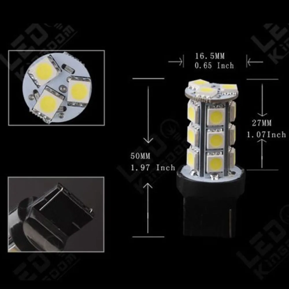 를 T20 LED 자동차 전구 7440 7441 18의 LED 5050 SMD DC 12V 화이트 6000K DRL 브레이크 테일 역 등 범용 LED 램프