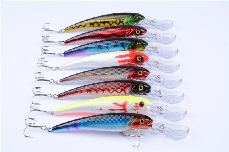 Novo Grande Jogo Pesca Artificial Plástico Saltwater Bass Bait 16cm 28G 3D Eyes Minnow Laser Pesca isca