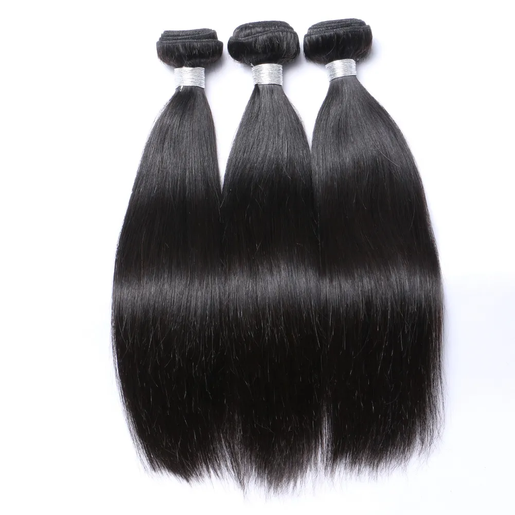 Top Grade 7A Mixed 8-30inches Brazilian Virgin Human Weave Natural Color Silky Straight Hair Weft Extensions 