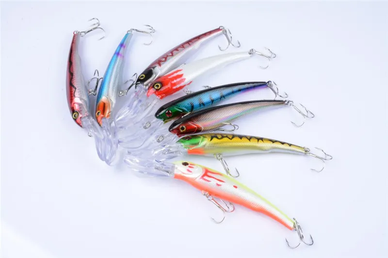 Novo Grande Jogo Pesca Artificial Plástico Saltwater Bass Bait 16cm 28G 3D Eyes Minnow Laser Pesca isca