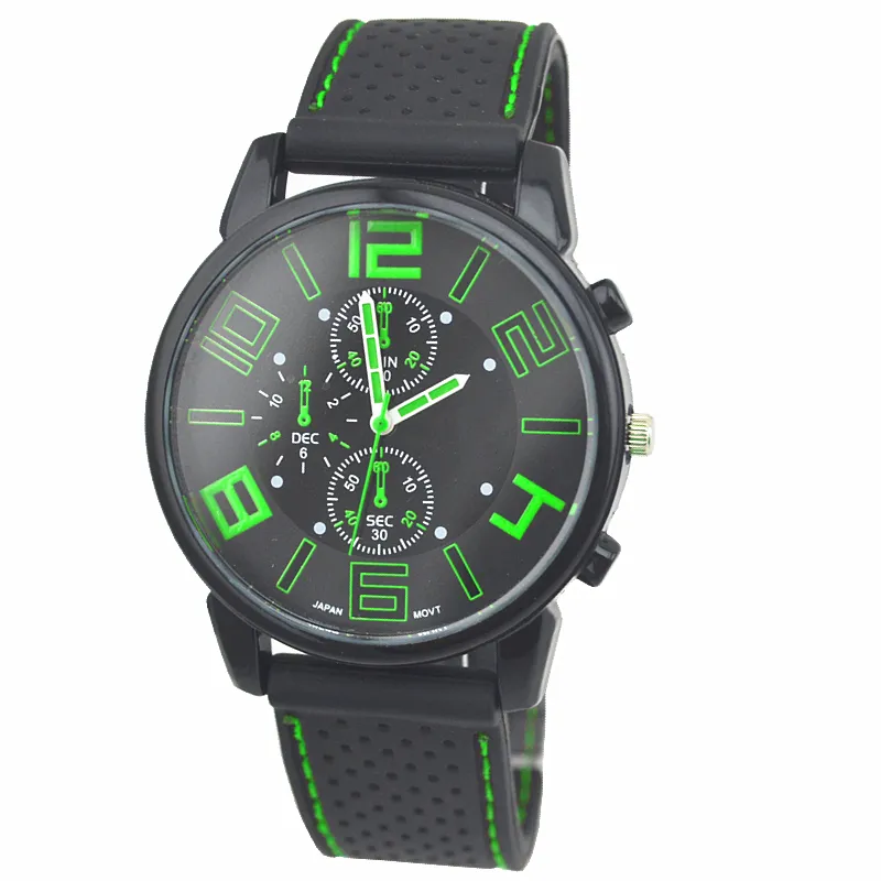 Commercio all'ingrosso 50 pz/lotto Mix i Uomini Causale SPORT Militare Pilota Aviatore Esercito Silicone GT Orologio RW017