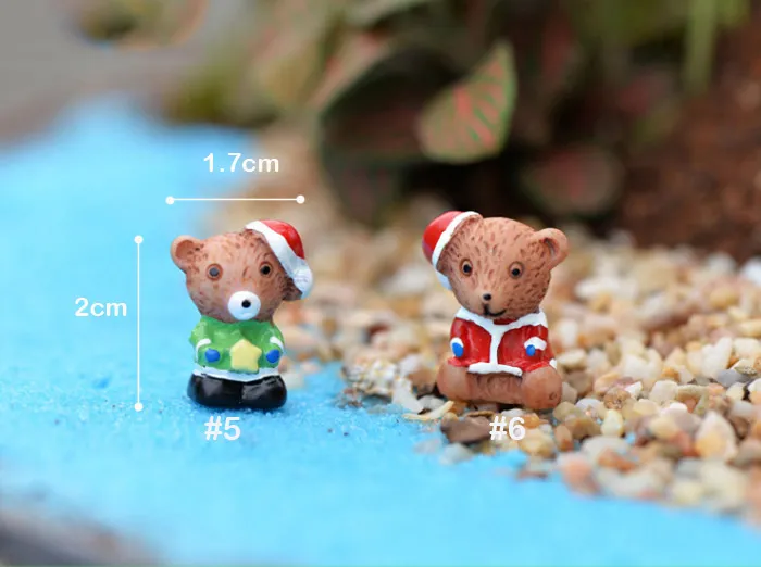 Resin Christmas Bear/Trees/Fruit Anime Figures Miniature/Fairy Garden Figurine DollHouse Miniatures Kids Toys DIY Accessories