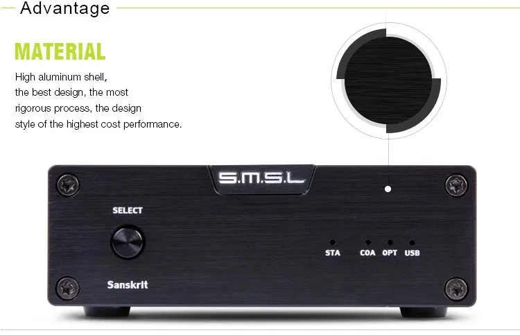 SMSL Latest 6th Sanskrit USB DAC 32BIT192Khz Coaxial SPDIF Optical Hifi Audio Amplifier Decoder New Version With Power Adapter 5