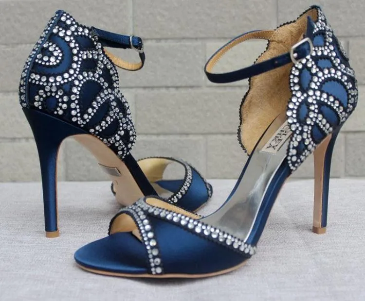 Blue/Champagne Wedding Shoes 2017 Bridal Heels Evening Heels For ...