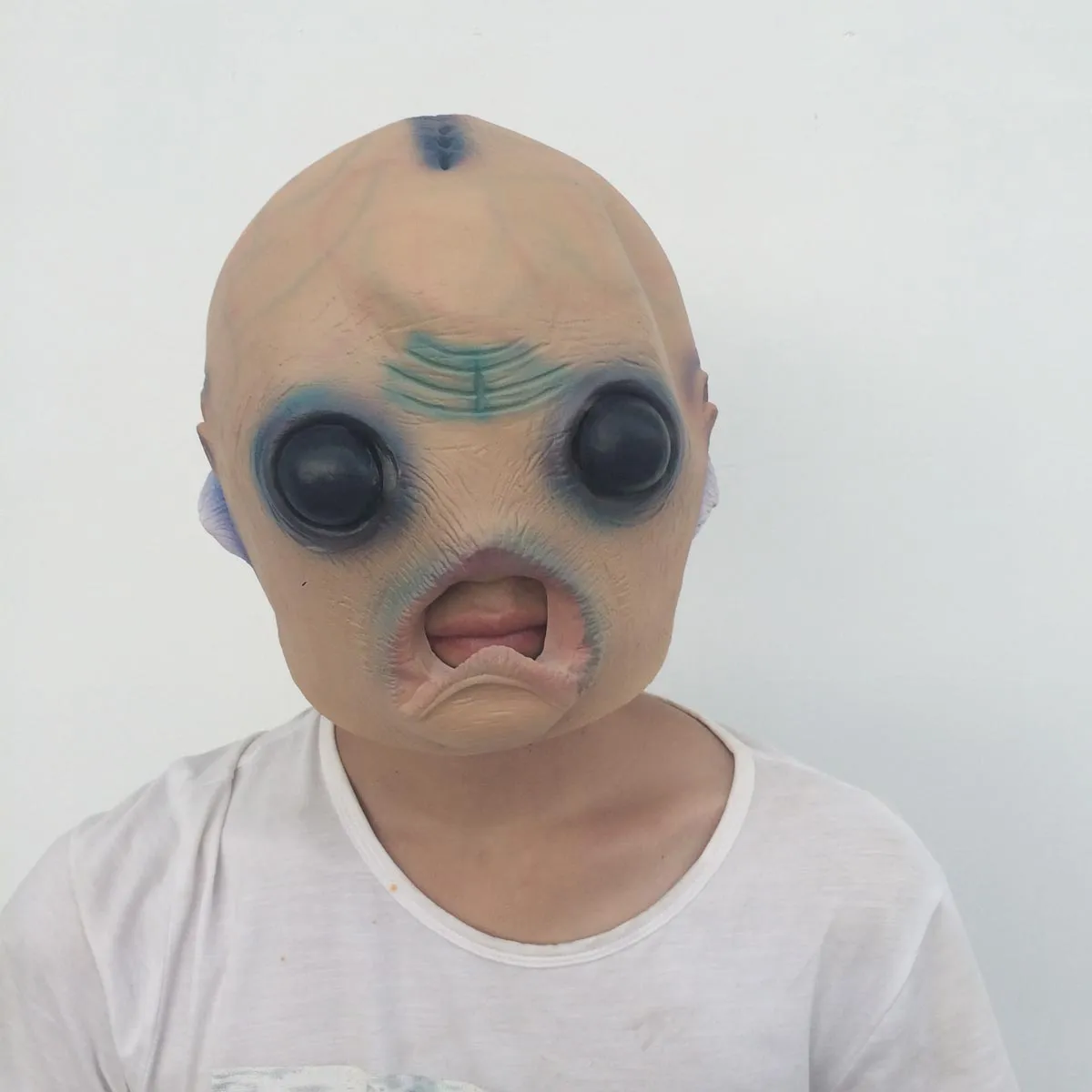 Scary ET Alien Mask Realistic Extra-terrestrial Halloween Party Masks  Saucer Man