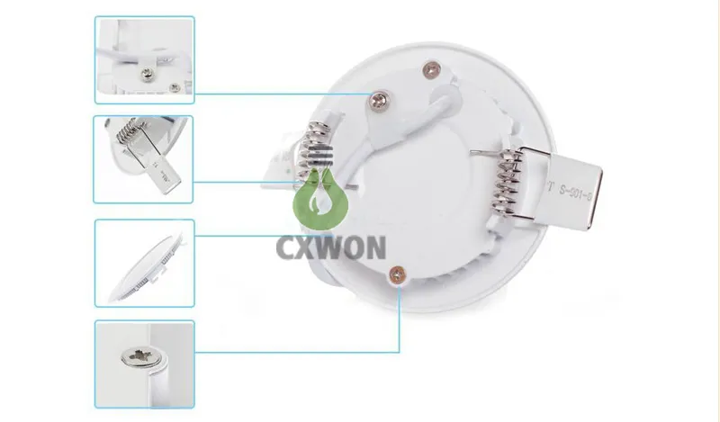 Le panneau ultra-mince de 9W 12W 18W 25W LED s'allume SMD2835 Downlight AC110-240V avec le plafonnier de montage d'alimentation d'énergie Nature blanc chaud et froid