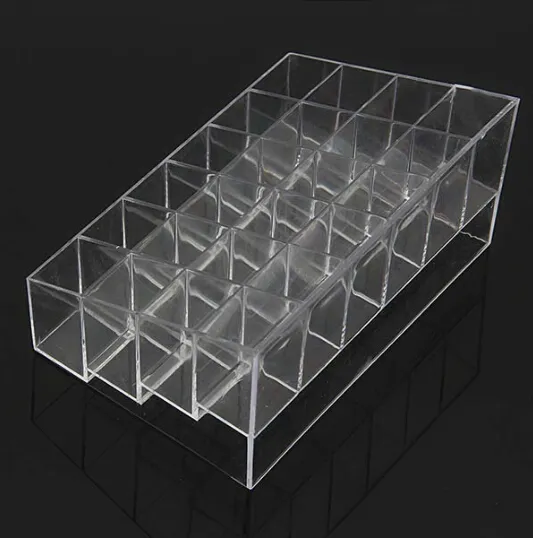 Wholesale-Fress shipping Clear Acrylic 24 Lipstick Useful Holder Display Stand Cosmetic Organizer Makeup Case Hot Sell