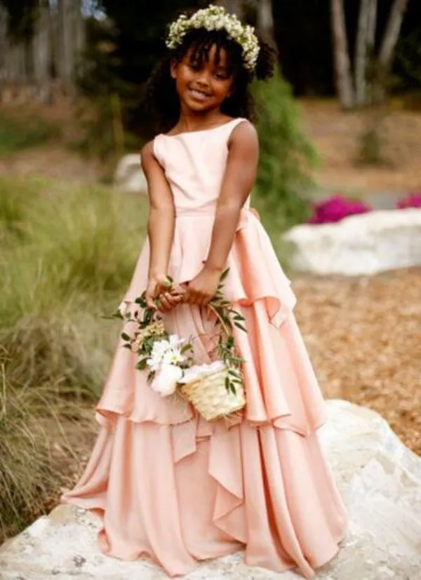 Flower Girl Dresses Blush Pink for Weddings Bateau Neck Sleeveless Tiered Floor-Length A-Line Kids Formal Gowns from Dhgate Flower Girls' Dresses - price 69.35 Flower Girl Dresses Blush Pink for Weddings Bateau Neck Sleeveless Tiered Floor-Length A-Line Kids Formal Gowns from Dhgate Flower Girls' Dresses - price 69.35