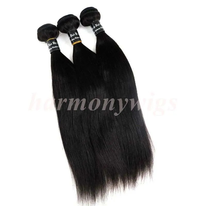 Virgem Cabelo Brasileiro Tece Tramas de Cabelo Humano Em Linha Reta Bundles 8-34 polegadas Não Transformados Peruano Indiano Mongol Mink Extensões de Cabelo Em Massa