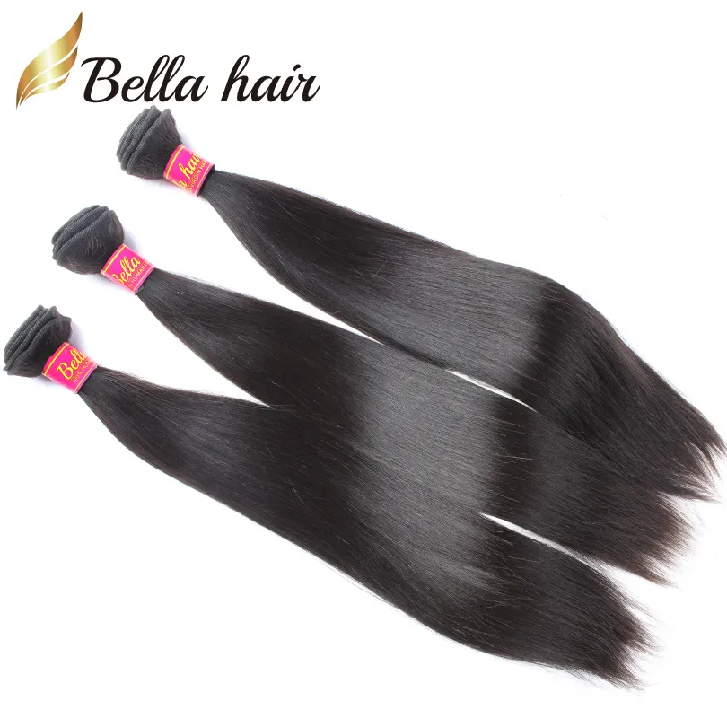 Brezilyalı saç 3 demetler Full Head Süper Kız Koleksiyonu İpeksi Düz Hint Saç Uzantıları Moda Malezya Kamboçya Perulu Bella Saç Fabrikası