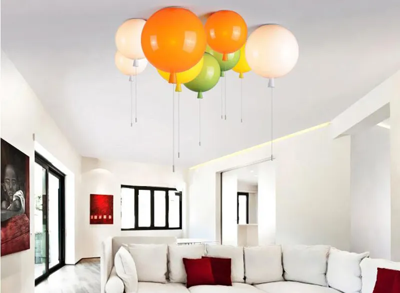 Красочный воздушный шар светильник потолочный светильник 250мм современный минималистский творческих прикроватные мультфильм детей в детский сад спальня потолочные светильники