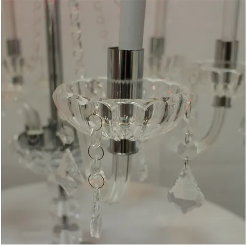 Candelabro de cristal de 7 brazos H60cm, candelabro de cristal para centro de mesa de boda, candelabro de cristal