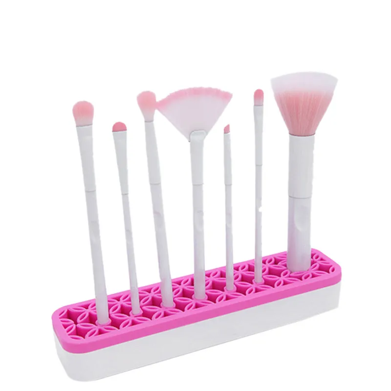 Caja de soporte para brochas de maquillaje de silicona, soporte para estante para brochas de maquillaje, herramienta cosmética, caja multifuncional para brochas de maquillaje