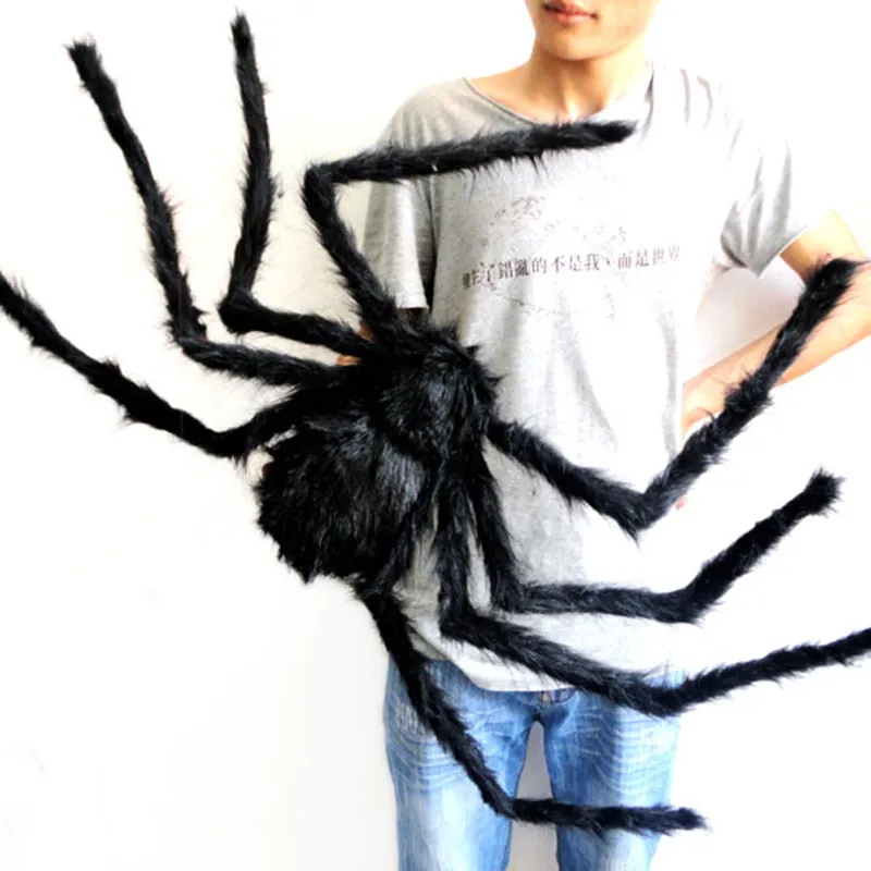 75cm Stor storlek plysch spindel gjord av tråd och plysch halloween rekvisita spindel rolig leksak för fest eller bar ktv halloween dekoration