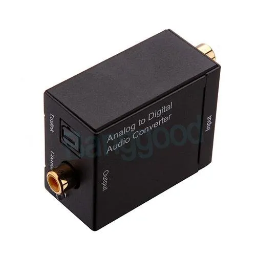 Freeshipping Convertitore da analogico a digitale RL RCA a ottico coassiale Toslink S / PDIF SPDIF Adattatore convertitore audio per Apple TV CD DVD