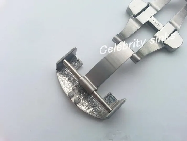 22mm Ny högkvalitativ rostfritt stålskrubbdistribution Polerad solid dubbel fjäril Buckle Watchband Band bandband Användning för P2352634