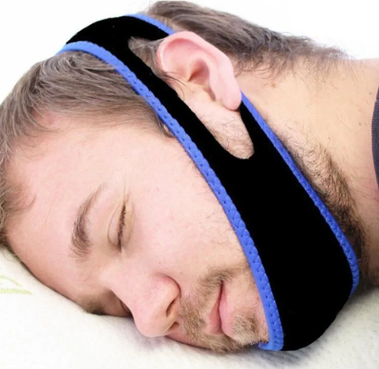 Sottogola anti russamento Cintura in neoprene smettere di russare Cintura di supporto il mento Soluzione anti apnea Dispositivo il sonno 2016