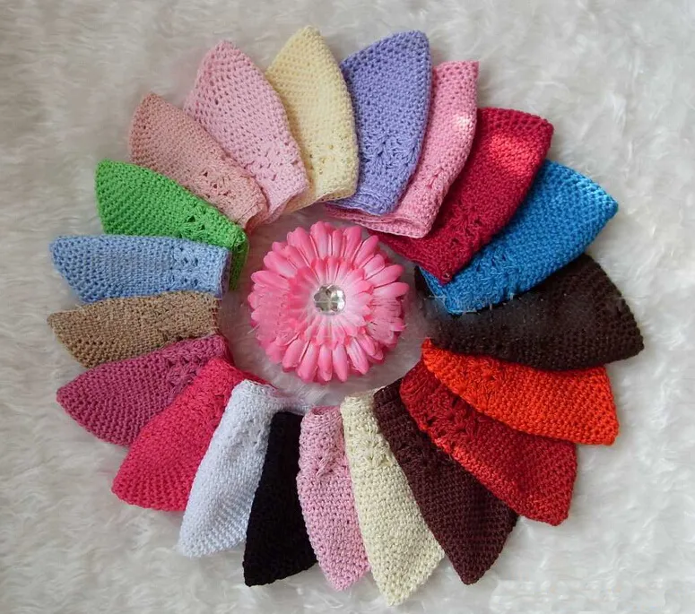 Envío gratis 10 piezas tamaño M, L bebé kufi sombreros tejer gorros de algodón para bebés de alta calidad niña crochet Kufi sombrero accesorios para el cabello GZ9109