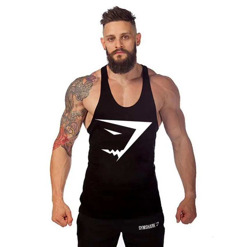 2016 Gym Requin Stringer Tank Top Hommes Gymshark Bodybuilding Et