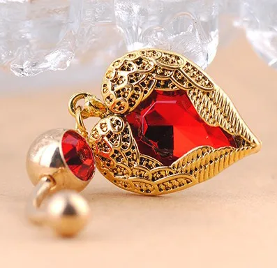 YYJFF D0622   heart navel button ring red hot selling piercing body jewelry